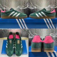 newest Adidas gazelle indoor green and pink fashion high quality red blue sneakers