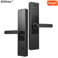 Tuya Smart Fingerprint Electric Door Lock Wifi Bluetooth Password Home Door Lock Keyless Fingerprint Touch Screen Door Lock