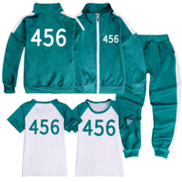 《308》RA Jason Squid Game 456 เสื้อโค้ทกางเกงขายาวเสื้อยืดผ้าคอสเพลย์สําหรับเด็กชุดกีฬา AR