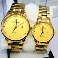 Jam Tangan Pasangan CHARLIE JILL Original Analog Casual Rantai Stainless Steel Anti Karat Warna Tida
