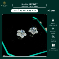 [B174 ] Bông Tai Chốt Vặn Hoa Xoàn 5 Cánh 5 Ly | Bạc Ý 925 Chuẩn Tuổi, Xi Mạ Bạch Kim 2 Lớp – GIA GI