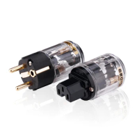 Oyaide P-029E+C-029 Schuko Power Plug hifi IEC Connector DIY For Audio Pair plug adapter Pair