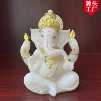 Elephant trunk God of Wealth resin sand white Zen Buddhist sandstone Indian idol Thai porch living r