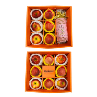 【RealShop】富士蘋果/加州水蜜桃/青森蘋果汁 共約2kg±10%*1盒(水果禮盒任選賣場 真食材本舖 端午禮盒)