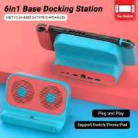 Gopala Cute New Style 6in1 Multifunction Nintendo Switch Dock with 4K HDMI Cooling Fans for Nintendo Switch/Switch OLED