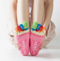 100pairs Colorful Yoga Fitness Cotton Toe Socks Women Pilates Non-slip Dance Pilates Sox ladies new