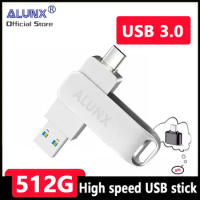 ALUNX 100% Genuine Pendrive otg type-c USB 3.0 512Gb 32Gb 64Gb Metal Usb Flash Drive 128Gb Pen Drive 256 Gb 8Gb Usb Stick 16 Gb