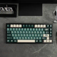 Silent Forest Keycaps for Mechanical Keyboard Green Russian Layout Cherry Height PBT Dye Sub AULA F7