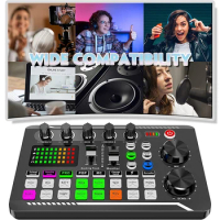Live Sound Card and Audio Interface with DJ Mixer Effects and Voice Changer,Bluetooth Stereo Audio Mixer,for Youtube Streaming