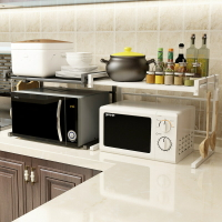 微波爐架烤箱收納儲物架伸縮廚房置物架落地多層省空間灶颱麵架