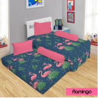 New Sprei Sorong Lady Rose Motif Flamingo / Sprei Duo 2in1 Lady Rose