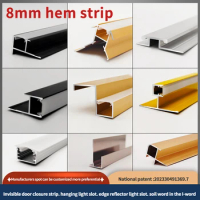 8mm aluminum sealing strip.Wainscoting link strip. Waist line. Wall panel hardware. Metal strip sample collection for decoration