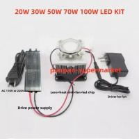 20W 30W 50W 70W 100Watt High Power White LED chip + Heatsink Cooler+LED Driver +44mm led lens kit