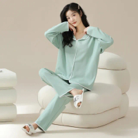 【藍尼居家】★純色帶胸墊家居睡衣(女睡衣/家居服/兩件式套裝/Bra Top)