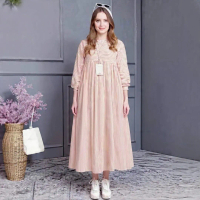 BAJU GAMIS MIDI DRESS MOTIF SALUR STRIPE KOMBINASI POLOS BAHAN KATUN PREMIUM UKURAN JUMBO OVERSIZE L