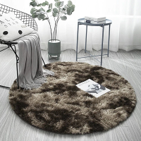 【CS22】北歐紮染漸變圓形地毯吊籃椅客廳地墊(摩卡色120x120)