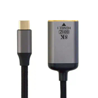 CYDZ USB4 USB-C Type-C Source Display 8K 60HZ UHD 4K HDTV Male Monitor to Female HDTV 2.0 Cable