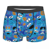 Custom Cool Funny Happy Boxers Shorts Panties Male Underpants Stretch Cookie Monster Briefs Underwear
