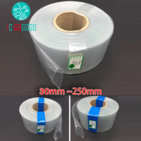 30mm - 250mm Transparent 18650 Lithium Battery Pack Heat Shrink Tube Wrap Cover Skin PVC Shrinkable Film Pipe Sleeves Insulating