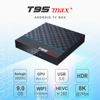 กล่องทีวีอัจฉริยะ T95 Max Plus Android 9.0 Amlogic S905X3 8K 2.4G 5G Wifi กล่องทีวีเซ็ตท็อปบ็อกซ์ รอ
