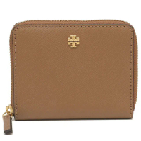 【TORY BURCH】素面皮革短夾