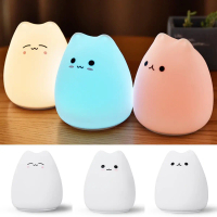 7 Colors Cute Cat LED Night Light Silicone Touch Sensor Night Lamp Kids Bedroom DecorLife Aesthetics