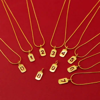 Pure 999 Gold Necklace Pendant for Women Trendy Lucky Number Fine Jewelry Real Solid 24K Gold Welfare Chain Female Party