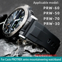 Silicone Watch Strap for Casio PROTREK Series PRW-60/PRW-70YT/50/30 Sports Strap 23mm Watchband Men's Waterproof Wrist Band