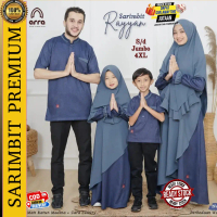 Gamis Sarimbit Keluarga Ayah Ibu Anak Terbaru Series Rayyan Warna Navy Original Premium Pasangan Cou