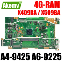 X409BA Mainboard For ASUS VivoBook X409BA M409BA X509BA Laptop Motherboard With A4-9425 A6-9225 CPU 4GB-RAM 100% Working