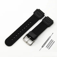 Nylon Watch Band Strap 18 mm Fit for AE-1000 W-S200H W-800H W-216H 735H W-215 AEQ-110W SGW-300H 400H 500H MRW-200H Watchband