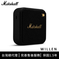 【Marshall】 Willen 攜帶式藍牙喇叭 (台灣公司貨)-黑金色
