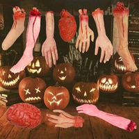 Halloween Horror Decorations Hanging Props Fake Bloody Severed Fingers Legs Lifelike Heart Scary Haunted Zombie Party Supplies