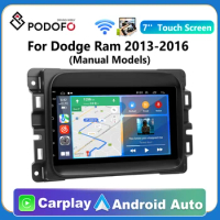 Podofo Android 11 2din Car Radio Stereo Carplay Auto GPS Navigation Bluetooth USB Player for Dodge Ram 2013-2016 GPS FM Radio