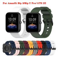 20mm Silicone Watch Strap For Amazfit Bip 3 Replacement Bracelet For Amazfit Bip 3 Pro GTS 2 Watchbands For Amazfit Bip/U/U Pro