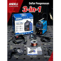 ANDELI Mesin Las MIG-140 Plus COD Inverter DC Model MIG-140 Berat 3,8 kg Ukuran 330x150x235mm IP21S