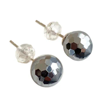 Terahertz Natural Stone Earrings Faceted Sphere Earring Lucky For Women Earring New Trendy Crystal Fashion Jewelry