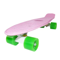 Plastic Longboard for Longboard, Retro Penny Skate Board, Complete Longboard, No Assembly Required, 22"