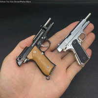 Toy 3.5" 92F Small M92F Tiny M1911 Metal Pistol Detachable Assembly Gun Model Replica Gamer Gift Display Prop 2 In 1Pack
