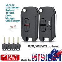 KEYECU Flip Remote Key Shell Case 2 Button / 3 Button for Mitsubishi Lancer Outlander Pajero Triton Colt