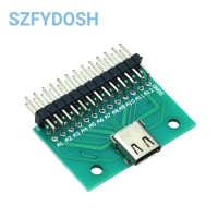 Reversible TYPE-C Female Test Board USB 3.1 With PCB 24P Female Connector With Strip Pins