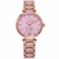 Hello Kitty 浪漫相遇時尚優質俏麗腕錶-玫瑰金-LK709LRPI