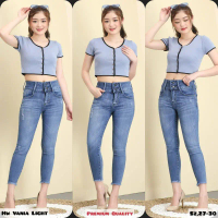 New CELANA JEANS 7/9 HW VANIA KANCING 2 LIGHT BLUE 27-34
