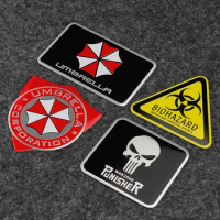 2 PC Car Stickers for Biohazard Umbrella Corporation Warning Logo