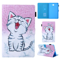 Tablet case for Samsung Galaxy tab 10.1 T580 T585 Funda Smart cover for Tab A6 10.1 2016 SM-T580 Kawaii Cat Protective Shell+Pen