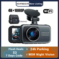 4K Dash Cam For Car Dual Camera Wifi Dashcam 24h Parking Monitor Front And Rear Dvrs Night Vision Kamera Samochodowa Rejestrator