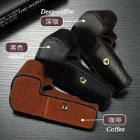 Genuine Leather Camera Case Bag handmade Cowhide Half Body for Canon EOS R5 R6