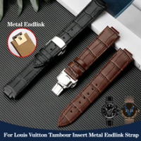 For LV Watch Raised Mouth for Louis Vuitton Tambour Series Q1121 Dedicated  Watchband Men Women Q114k Genuine Leather Watch Strap