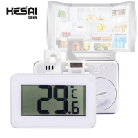 Digital Fridge / Freezer Thermometer Household Thermograph Humidity Meter IPX3 Waterproof LCD Display Wireless &amp; Hanging Hook