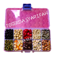 Paket biji-bijian kolase  Sekat mini isi 10 / bahan kerajinan Kotak